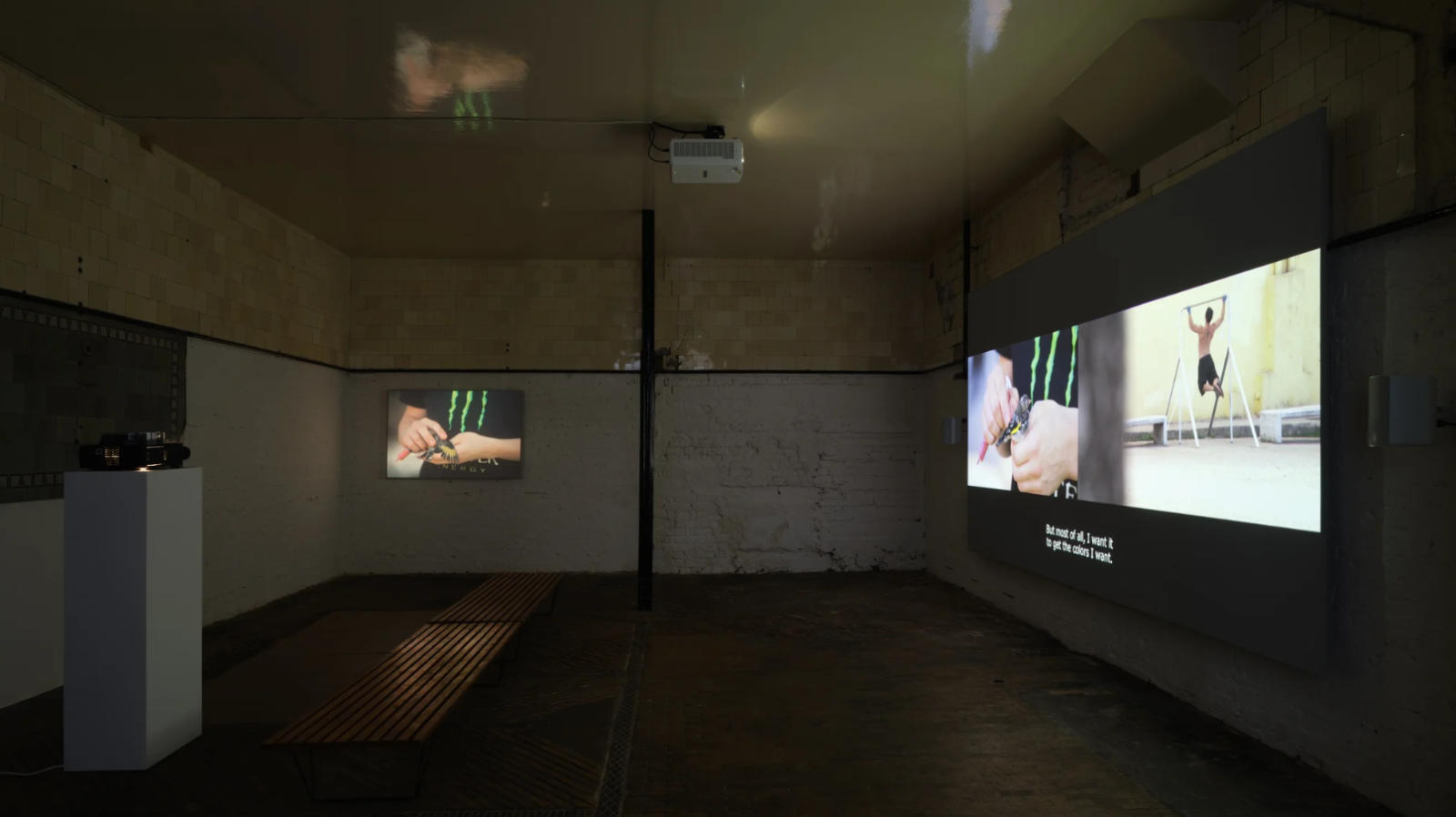 Video projector installation at Rodeo Gallery